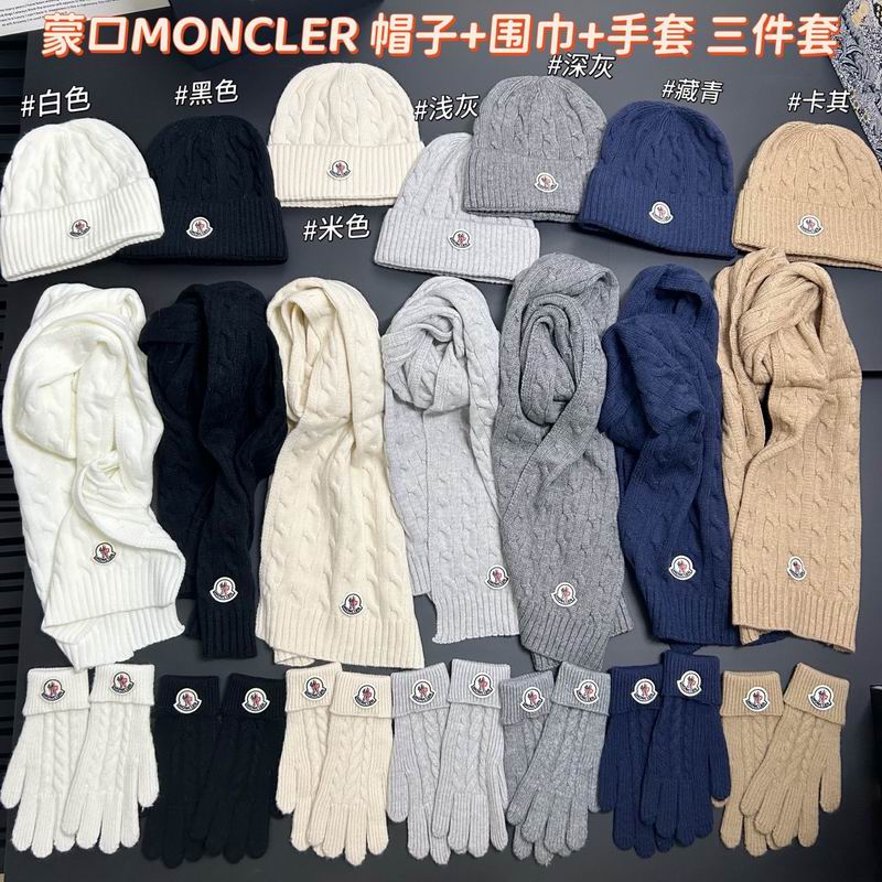 Moncler scarf hat gloves dx19